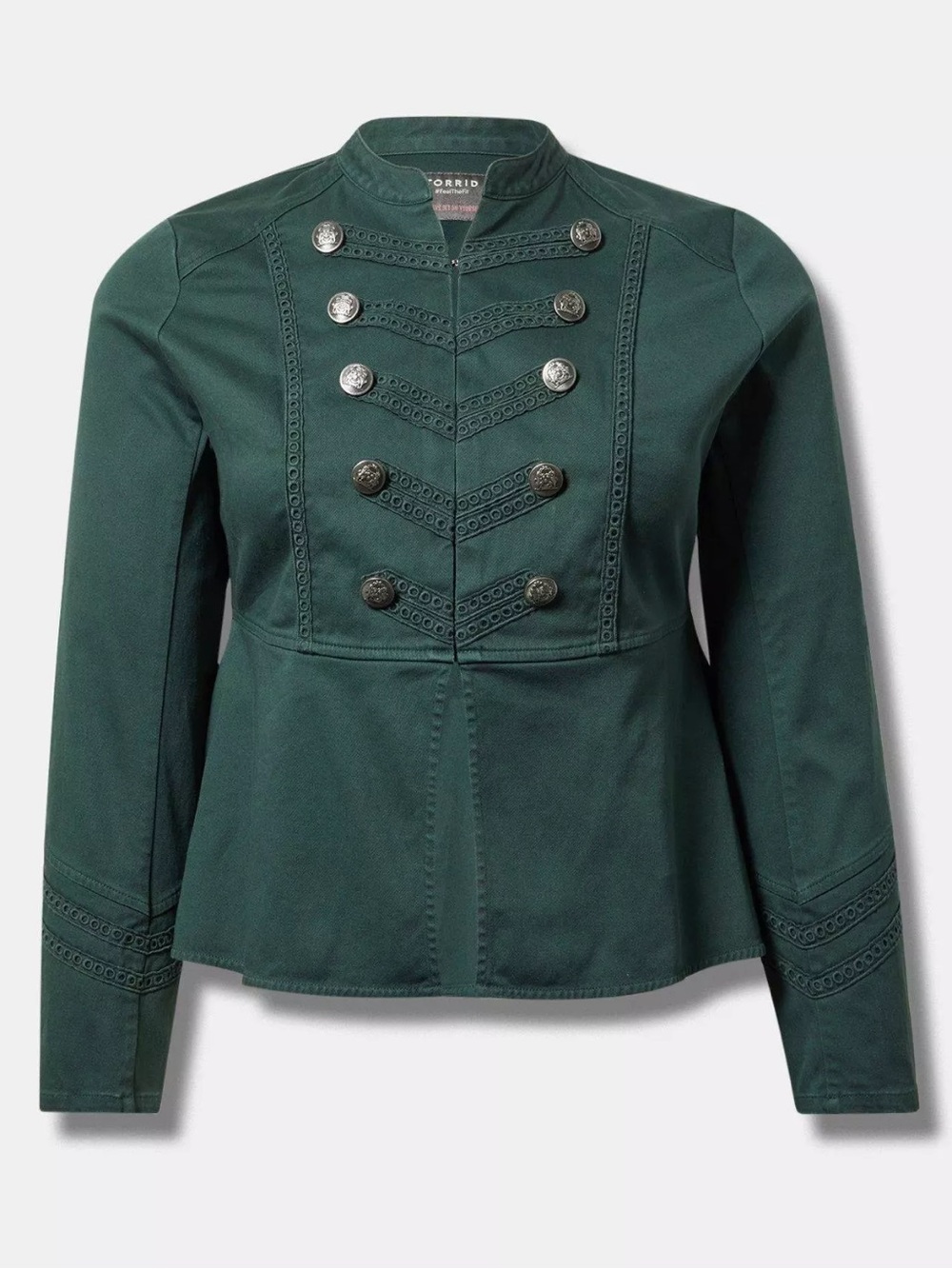 TORRID forest green military-inspired buttoned jacket - Picture 3 of 8